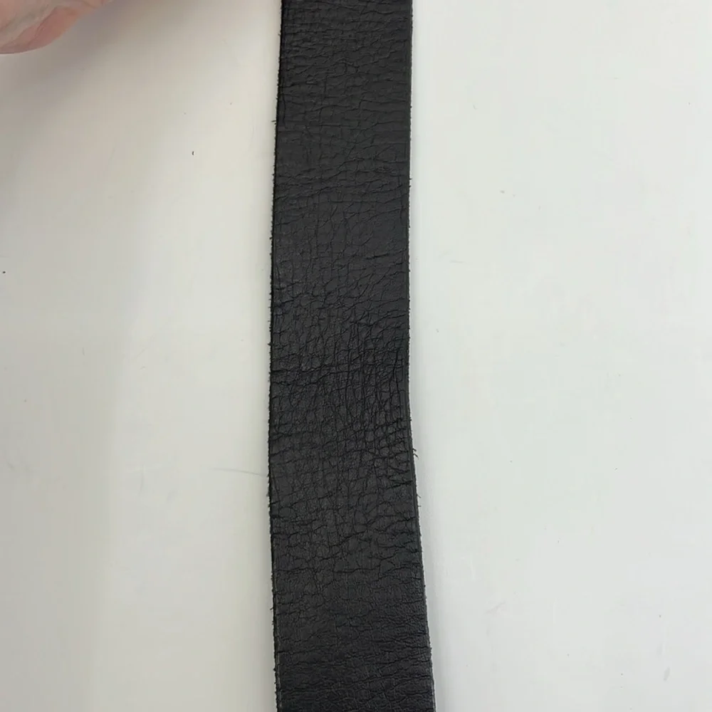 Fossil Black Leather Belt with Silver Toned Double Prong Buckle- Men’s size 36